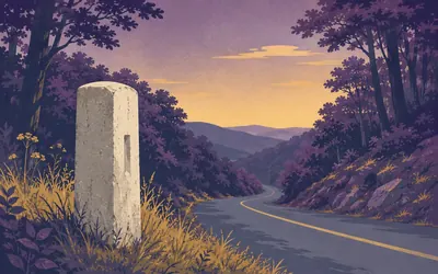 Jarman Gap, Where the road stops being the road it started as: an illustration of a place on this route.