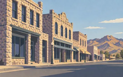 Kingman, Nine buildings of tufa on Andy Devine Avenue: an illustration of a place on this route.