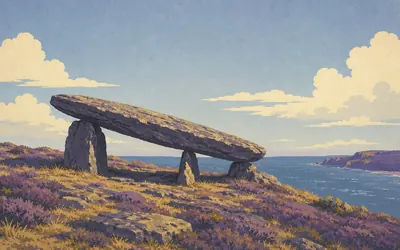 King's Quoit, Two authorities, several thousand years apart: an illustration of a place on this route.