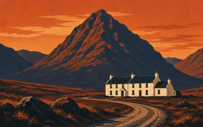 The King's House, A king's house at the head of the glen: an illustration of a place on this route.