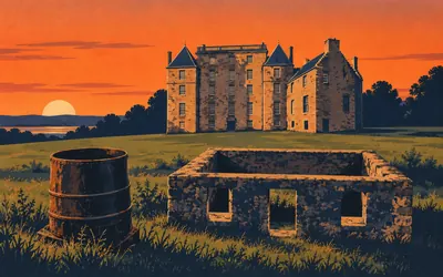 Kinneil House, Head, or end, of the wall: an illustration of a place on this route.