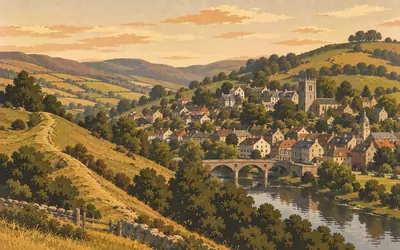 Knighton, The town on the dyke: an illustration of a place on this route.