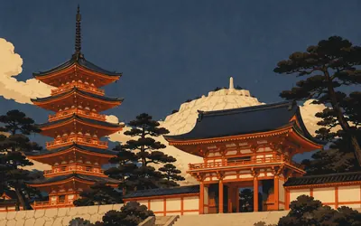 Kōsan-ji, A temple built by a son for his mother: an illustration of a place on this route.