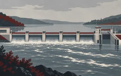 Kraftwerk Aschach, The dam that swallowed a village: an illustration of a place on this route.