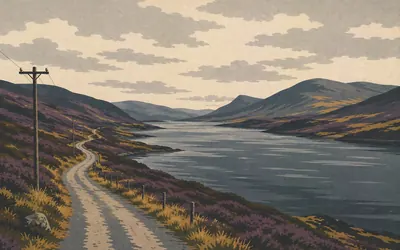 Lairg, The last crossroads: an illustration of a place on this route.