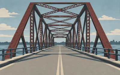 Lake Overholser Bridge, Older than the number it carried: an illustration of a place on this route.
