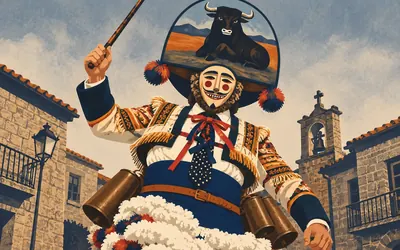 Laza, Fifteen kilos of carnival: an illustration of a place on this route.