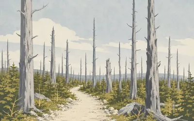 Limberlost, She bought the trees, and they died anyway: an illustration of a place on this route.