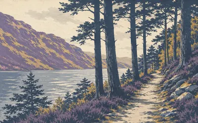 Loch Lochy, Miles of borrowed canal: an illustration of a place on this route.