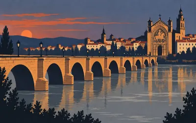 Logroño, Over the Ebro and into the wine: an illustration of a place on this route.