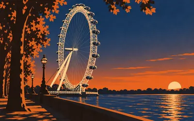 The London Eye, Where the Avenue Verte begins: an illustration of a place on this route.