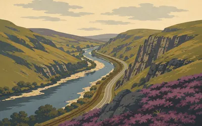 The Lune Gorge, Everything squeezed through one gap: an illustration of a place on this route.