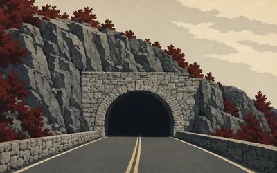 Marys Rock Tunnel, Twelve feet eight inches, and no length on record: an illustration of a place on this route.