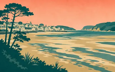 Miño, Sand, then the hills: an illustration of a place on this route.