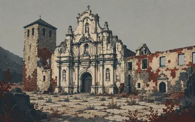 Monasterio de San Salvador de Cornellana, A royal foundation logged as progressive ruin: an illustration of a place on this route.