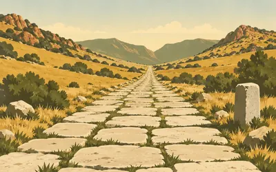 Monesterio, Where the road admits it is lost: an illustration of a place on this route.