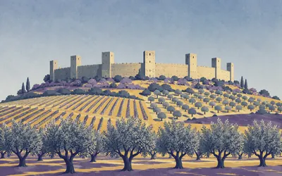 Monteriggioni, A crown of towers, according to Dante: an illustration of a place on this route.