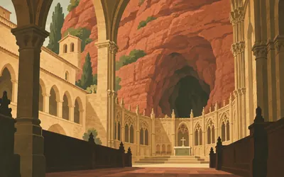 Nájera, A monastery built around a cave: an illustration of a place on this route.