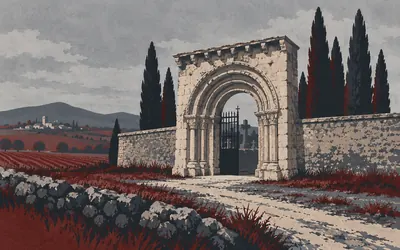 Navarrete, The hospital door is now the cemetery gate: an illustration of a place on this route.