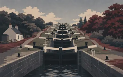 Neptune's Staircase, Eight locks, one hill: an illustration of a place on this route.