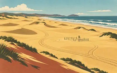 Oceano Dunes, The beach you are allowed to drive on: an illustration of a place on this route.