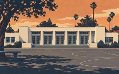 The Americanization School, What the register says, and what it does not: an illustration of a place on this route.