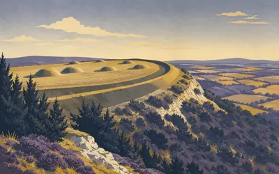 Old Winchester Hill, A hillfort, a burial ground and a firing range: an illustration of a place on this route.