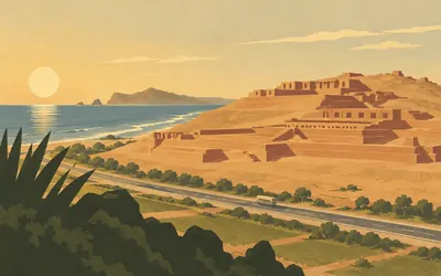 Pachacamac, Kilometre 31.5 of the old Panamericana: an illustration of a place on this route.