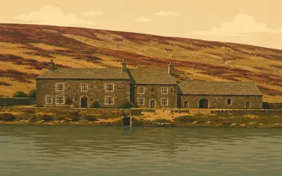 Ponden Hall, The house with the library, not the house on the hill: an illustration of a place on this route.