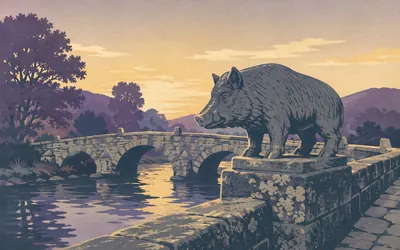 Ponte do Porco, The boar is not the old one: an illustration of a place on this route.