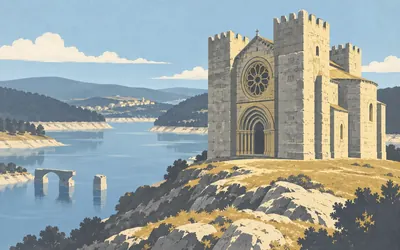 Portomarín, They numbered every stone and moved the church uphill: an illustration of a place on this route.