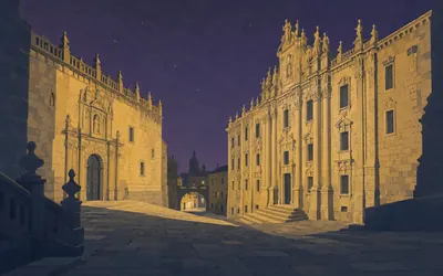 Praza da Inmaculada, You arrive at the back door, and that is correct: an illustration of a place on this route.
