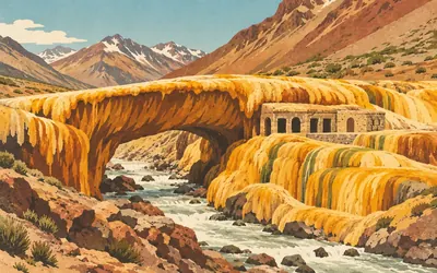 Puente del Inca, Unique, although not unique in the world: an illustration of a place on this route.