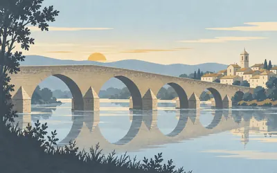 Puente la Reina, A bridge, and an argument about a queen: an illustration of a place on this route.
