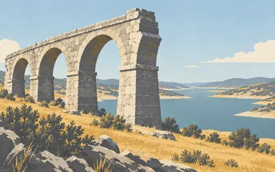 The Alconétar Bridge, Taken apart and put somewhere else: an illustration of a place on this route.