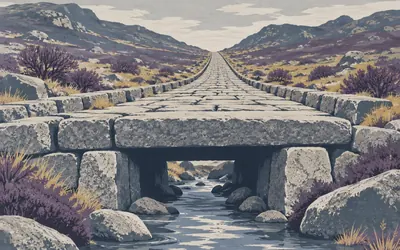 The Puerto de Béjar, Two kilometres of road, under later paving: an illustration of a place on this route.