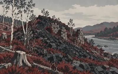 Red Smiddy, Very probably Scotland's first blast furnace: an illustration of a place on this route.