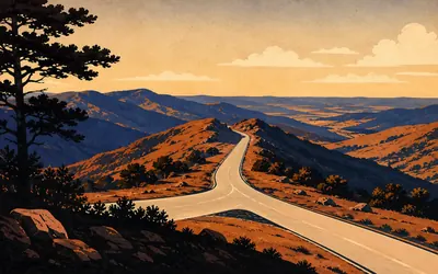 Rockfish Gap, Where one road becomes another: an illustration of a place on this route.