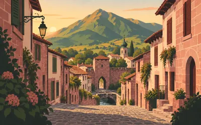 Saint-Jean-Pied-de-Port, Kilometre zero, at the foot of the pass: an illustration of a place on this route.
