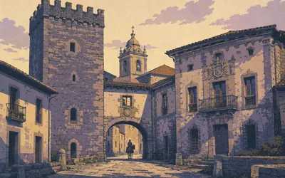 Salas, A town built round one man's tomb: an illustration of a place on this route.