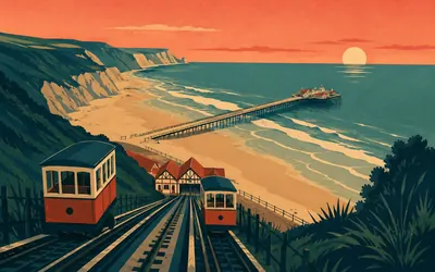 Saltburn Pier, Getting shorter since 1875: an illustration of a place on this route.