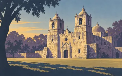 San Antonio Missions, The oldest unrestored one, which is a careful phrase: an illustration of a place on this route.