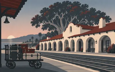 The Southern Pacific Depot, Four hundred trunks a day: an illustration of a place on this route.