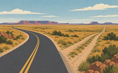Santa Rosa, Where the road forked, and one fork was a grudge: an illustration of a place on this route.