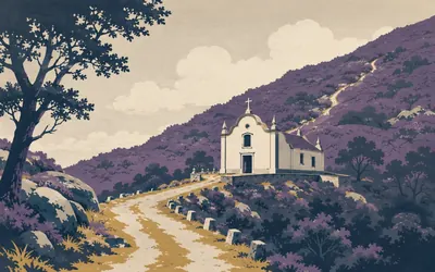 Santuário do Socorro, One listed building on the whole climb: an illustration of a place on this route.