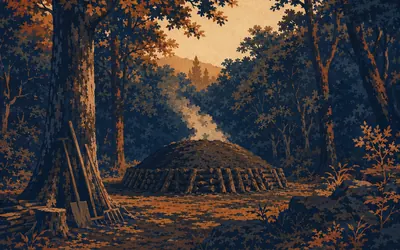 Sassetta, A museum of the wood you are riding through: an illustration of a place on this route.