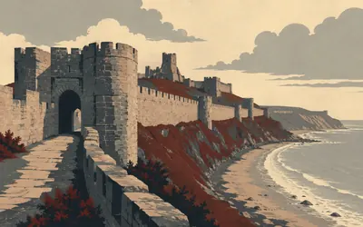 Scarborough Castle, Three thousand years, and one morning in December: an illustration of a place on this route.