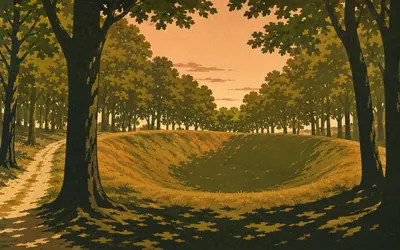 Scutchamer Knob, A court, a boast, and a mound half its old height: an illustration of a place on this route.
