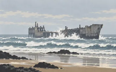The Cement Ship, A concrete tanker with a dance floor: an illustration of a place on this route.