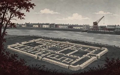 Segedunum, Where the Wall came down to the river: an illustration of a place on this route.